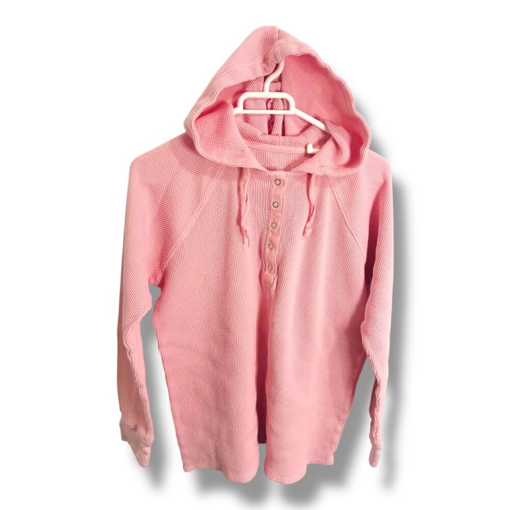 VS Tee Shop Pink Waffle-Knit Hoodie – Made in Vietnam